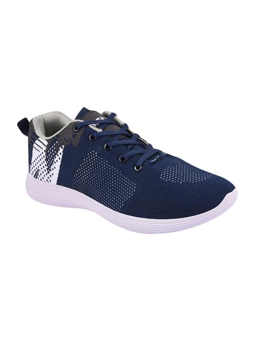 navy fabric lace up sport shoes - 16878409 - Very Small Image - 1
