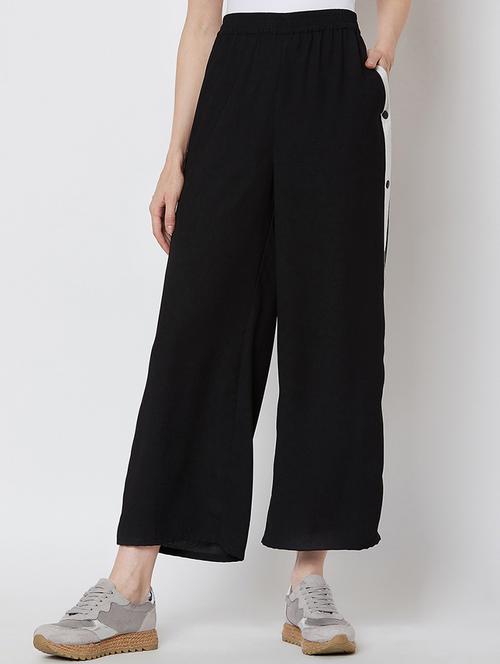 side taped wide leg trousers - 16878481 - Very Small Image - 1