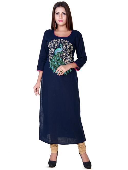 embroidered a-line kurta - 16878660 - Very Small Image - 1