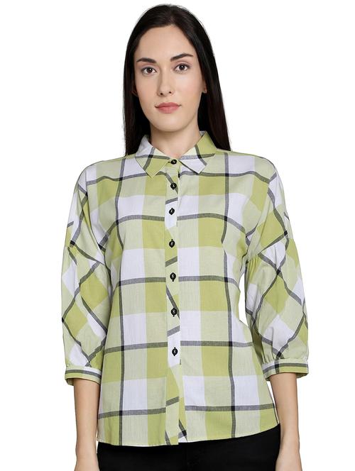 drop shoulder checkered shirt - 16878949 - Very Small Image - 1