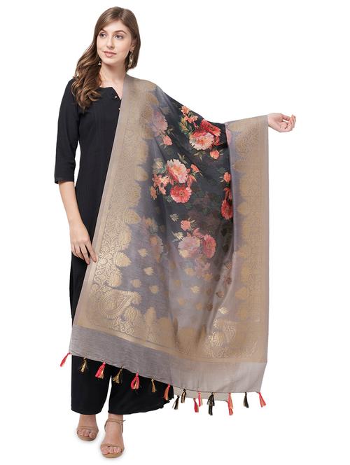 floral woven dupatta - 16879367 - Very Small Image - 1