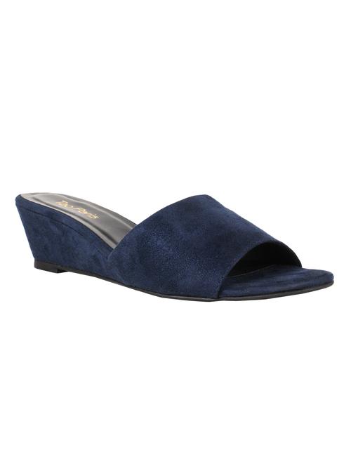 navy slip on wedges - 16879661 - Very Small Image - 1