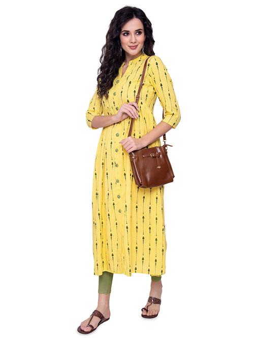 printed a-line kurta - 16880031 - Very Small Image - 1