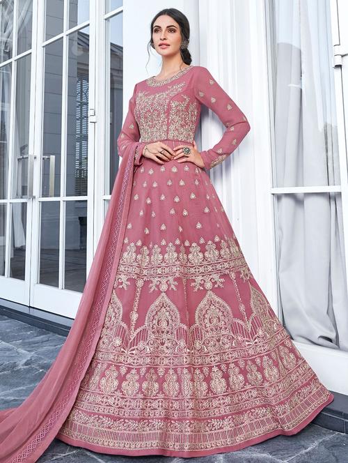 embroidered semi-stitched suit - 16880641 - Very Small Image - 1