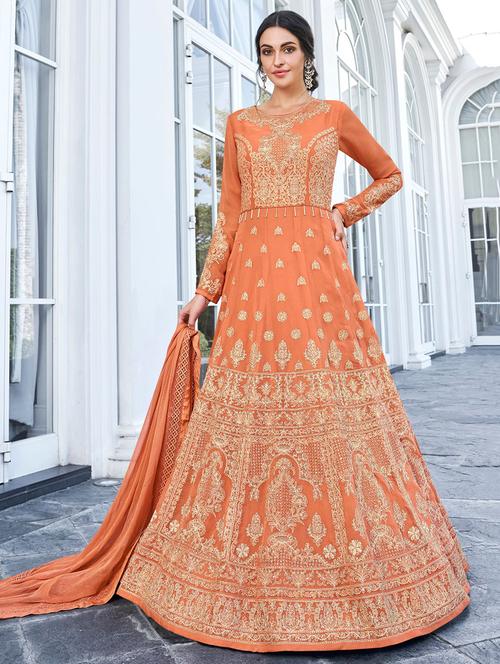 embroidered semi-stitched suit - 16880643 - Very Small Image - 1