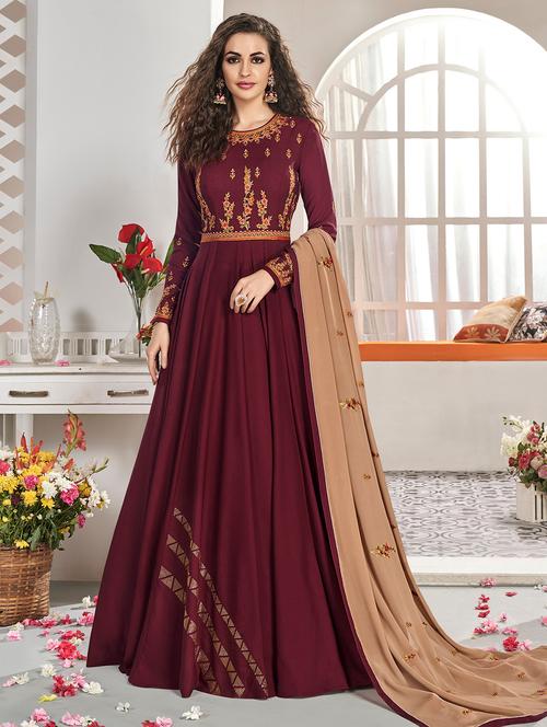 embroidered suits semi-stitched suit - 16880647 - Very Small Image - 1