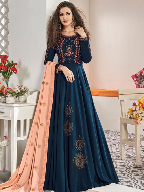 embroidered suits semi-stitched suit - 16880648 - Very Small Image - 1