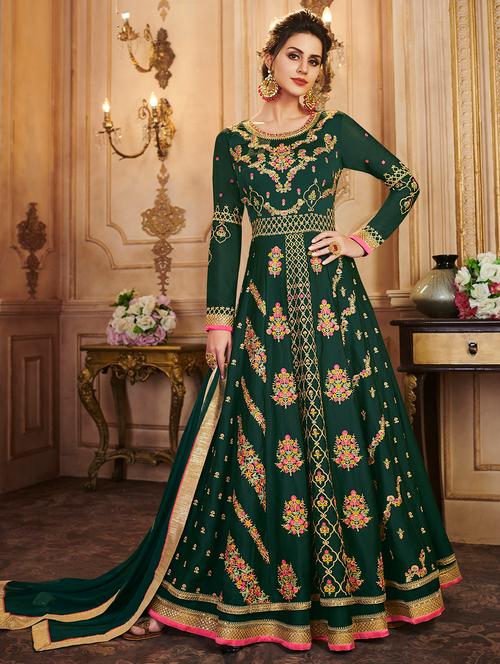 embroidered semi-stitched suit - 16880660 - Very Small Image - 1