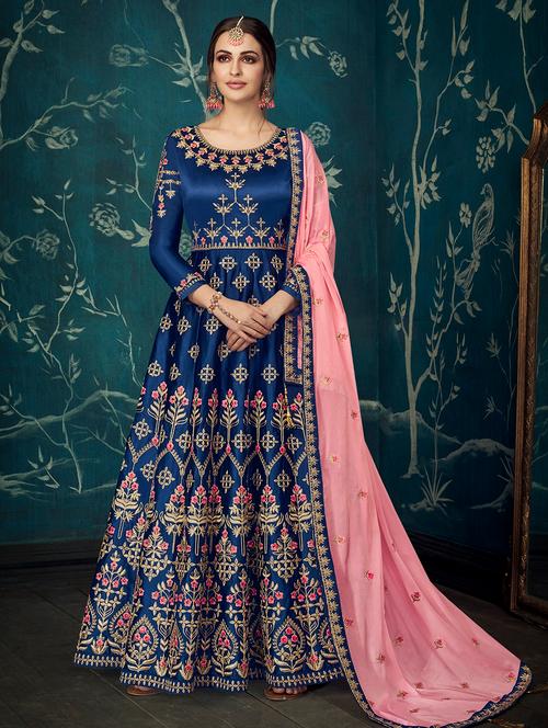 embroidered semi-stitched suit - 16880662 - Very Small Image - 1