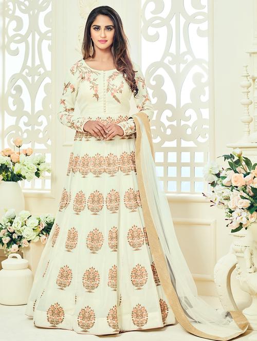 embroidered semi-stitched suit - 16880682 - Very Small Image - 1