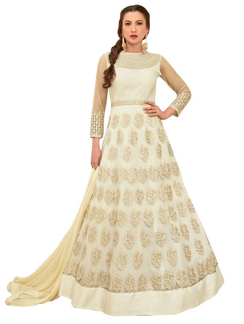 embroidered semi-stitched suit - 16880686 - Very Small Image - 1