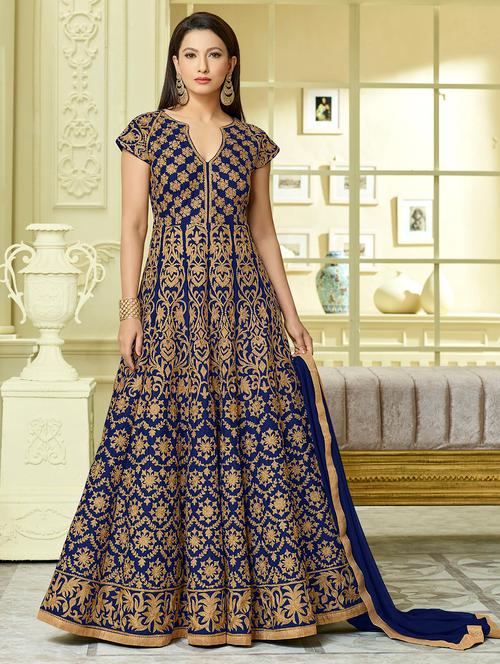 embroidered semi-stitched suit - 16880694 - Very Small Image - 1