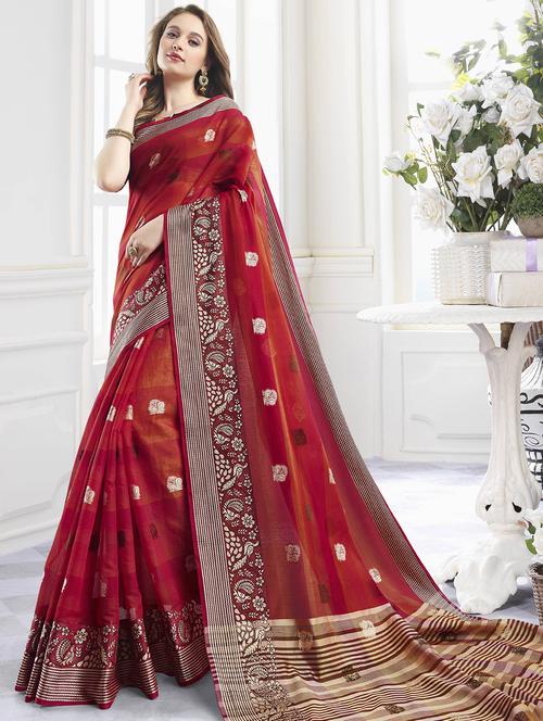 self design chanderi saree - 16881195 - Very Small Image - 1