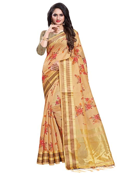 floral kanjivaram saree with blouse - 16881289 - Very Small Image - 1