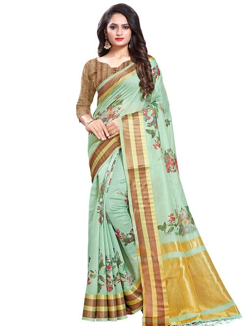 floral kanjivaram saree with blouse - 16881290 - Very Small Image - 1