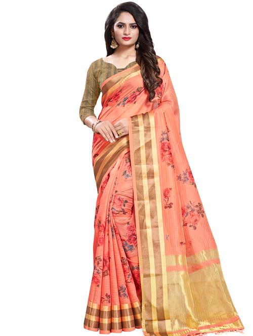 floral kanjivaram saree with blouse - 16881293 - Very Small Image - 1