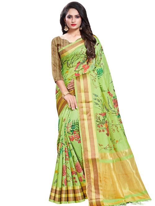 floral kanjivaram saree with blouse - 16881294 - Very Small Image - 1