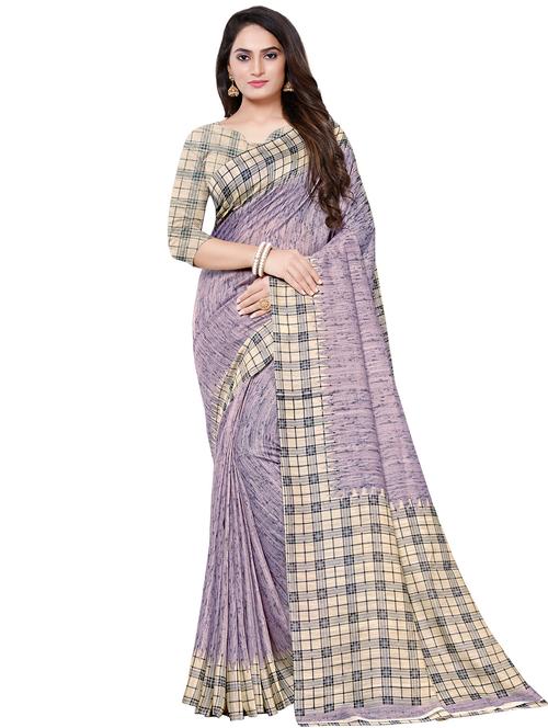 bordered printed saree with blouse - 16881299 - Very Small Image - 1
