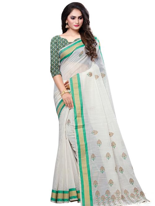 solid bordered saree with blouse - 16881304 - Very Small Image - 1