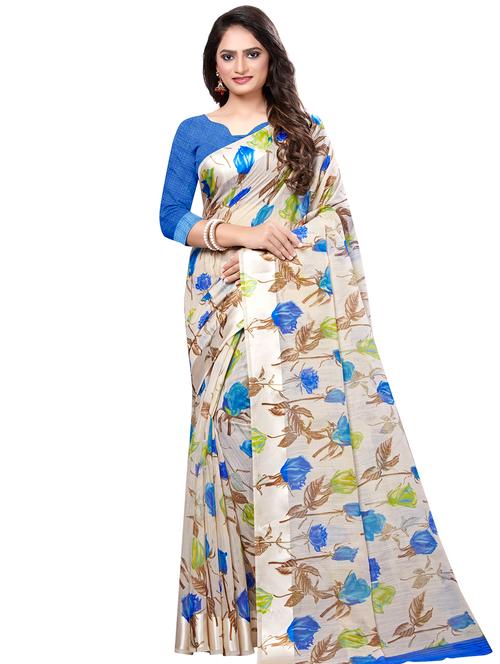 floral bordered saree with blouse - 16881312 - Very Small Image - 1