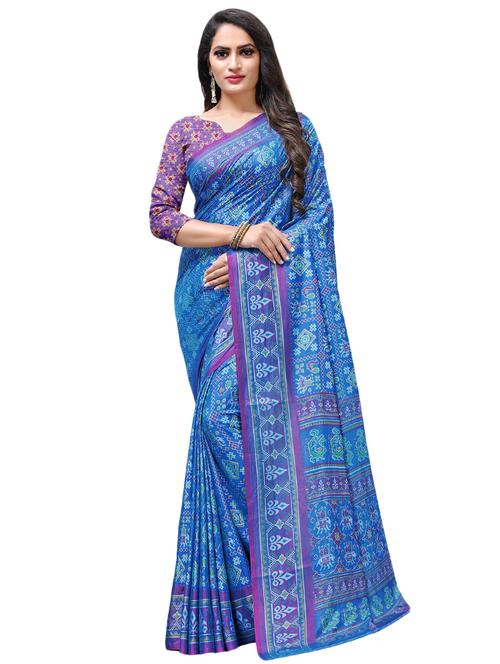 printed patola saree with blouse - 16881346 - Very Small Image - 1