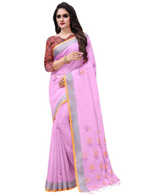 printed woven saree with blouse - 16881353 - Very Small Image - 1