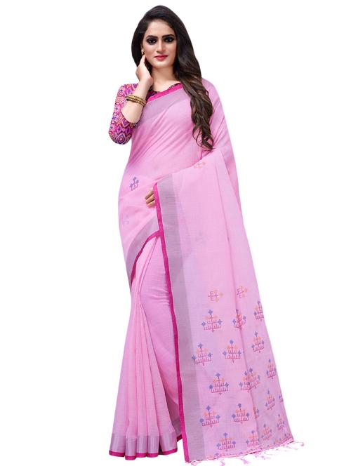 solid printed saree with blouse - 16881363 - Very Small Image - 1