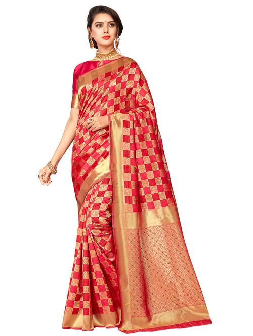 checkered bhagalpuri saree - 16882075 - Very Small Image - 1