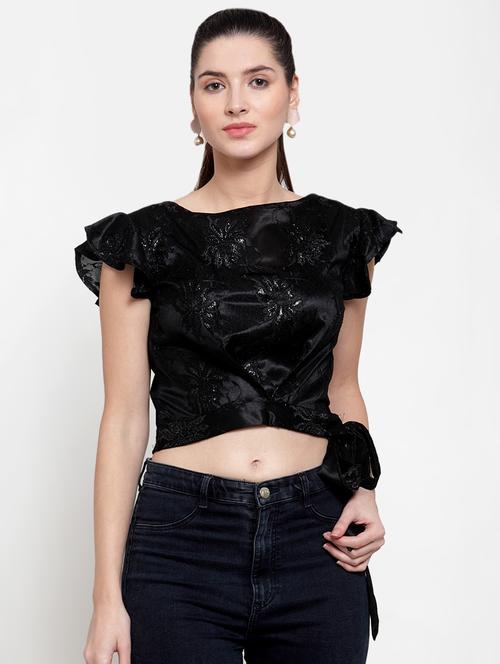 tie knot embellished crop top - 16882480 - Very Small Image - 1
