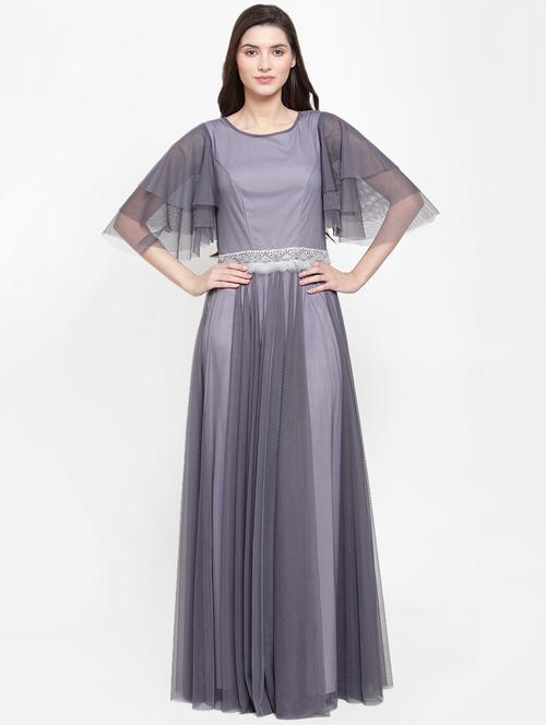 lace detail bell sleeves maxi dress - 16882494 - Very Small Image - 1