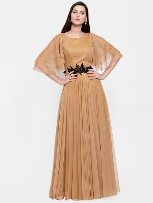 lace detail bell sleeves gown - 16882497 - Very Small Image - 1