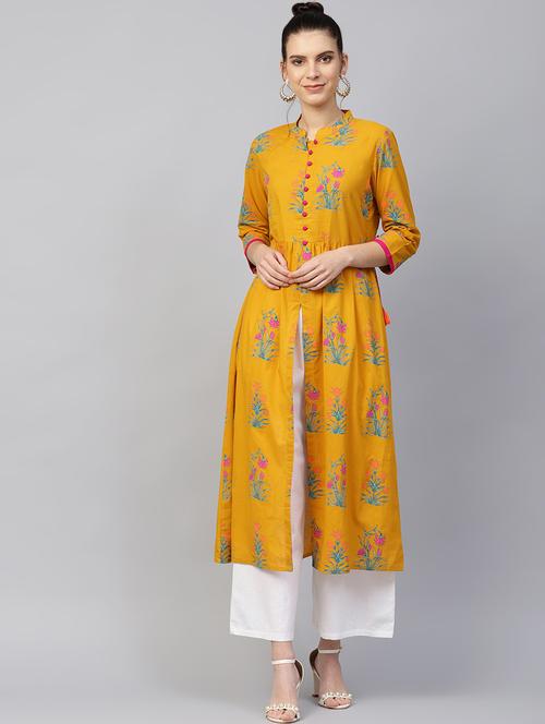 floral high slit kurta - 16883349 - Very Small Image - 1