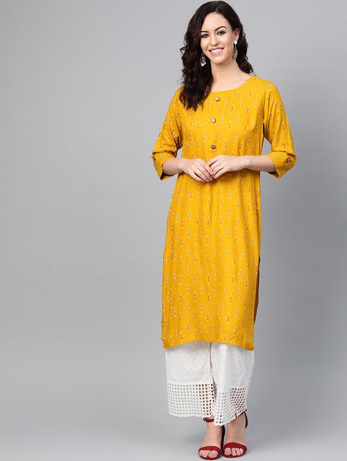 ikat straight kurta - 16883365 - Very Small Image - 1
