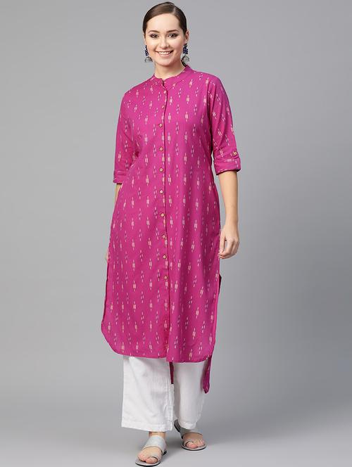 ikat high low kurta - 16883367 - Very Small Image - 1