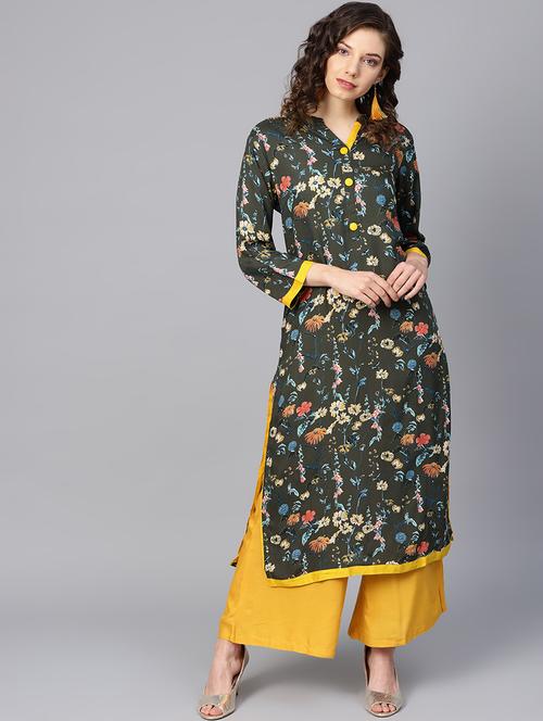 printed kurta palazzo set - 16883389 - Very Small Image - 1
