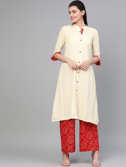 solid kurta palazzo set - 16883404 - Very Small Image - 1