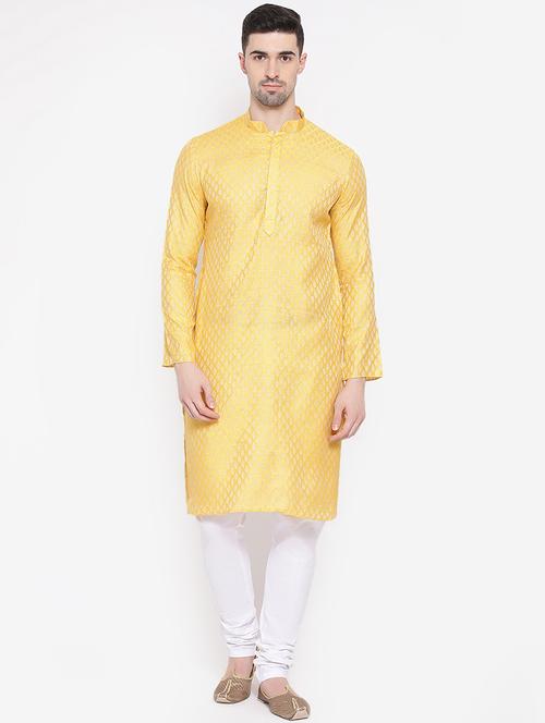 yellow embroidered kurta pyjama set - 16883489 - Very Small Image - 1