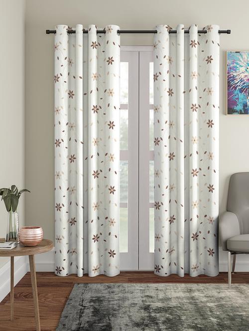 kniting embroidery polyester long door curtains set of 2 - 16883611 - Very Small Image - 1