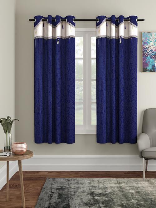 emboss polyester window curtains set of 2 - 16883645 - Very Small Image - 1