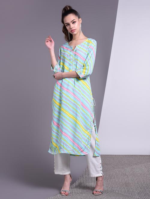 leheriya print straight kurta - 16883705 - Very Small Image - 1