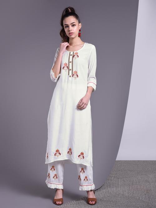 embroidered straight kurta - 16883726 - Very Small Image - 1