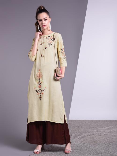 embroidered straight kurta - 16883729 - Very Small Image - 1