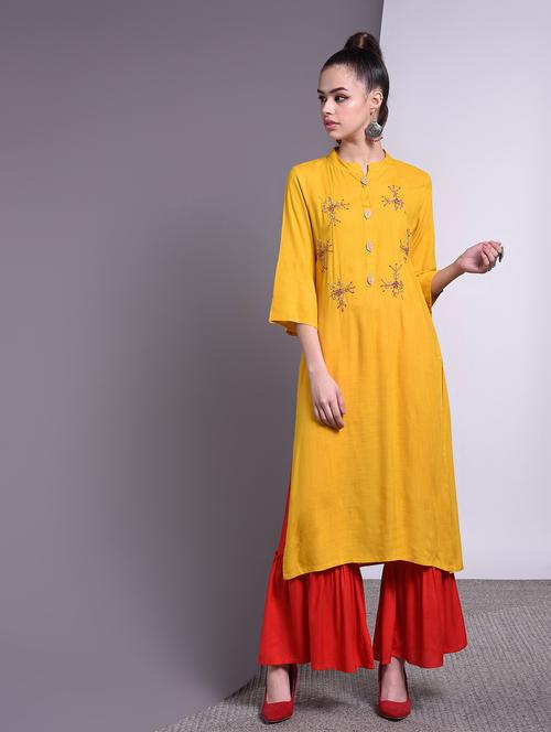 embellished straight kurta - 16883736 - Very Small Image - 1