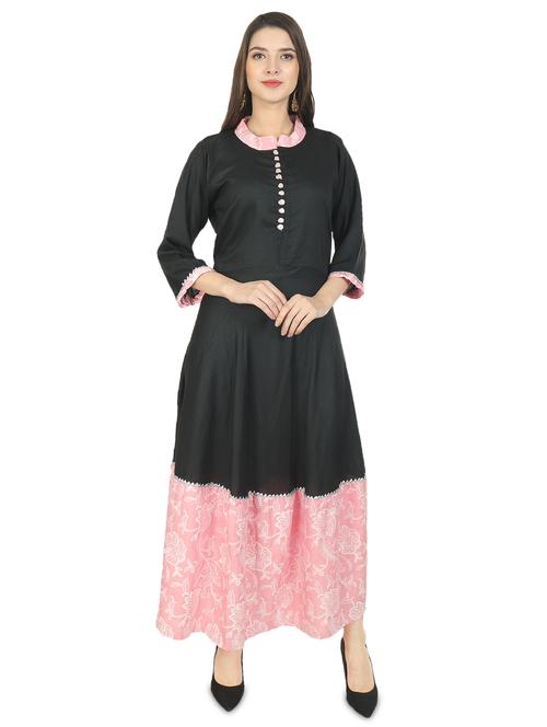 color block flafred kurta - 16884811 - Very Small Image - 1