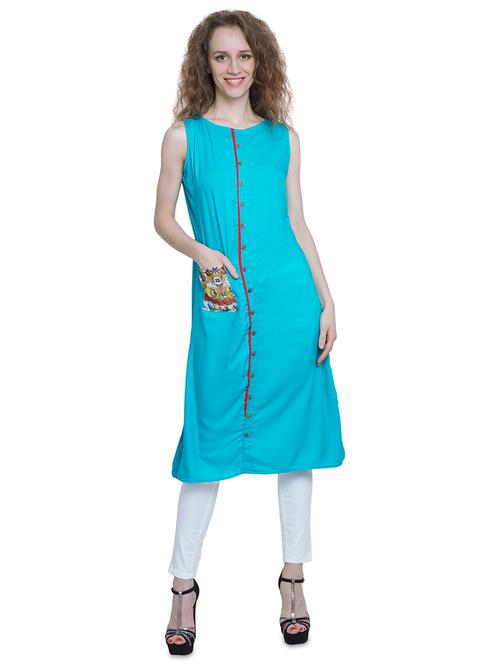 solid straight kurta - 16884818 - Very Small Image - 1