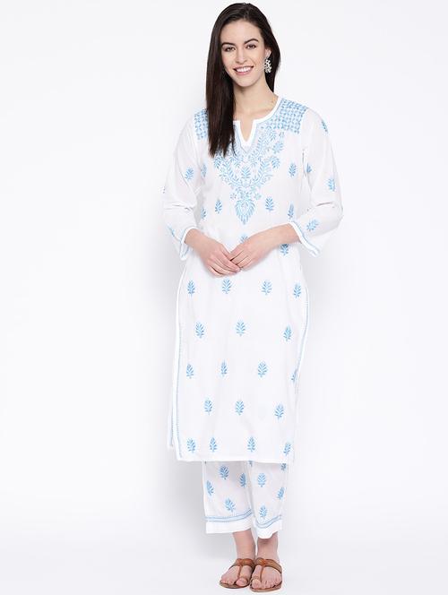 chikankari kurta palazzo set - 16885516 - Very Small Image - 1