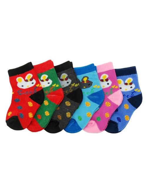 set of 6 multi colored cotton sock - 16886103 - Very Small Image - 1