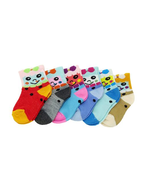 set of 6 multi colored cotton sock - 16886106 - Very Small Image - 1
