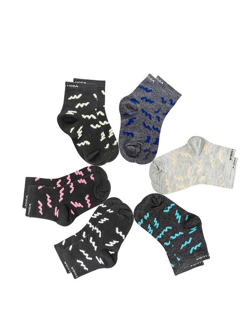 set of 6 multi colored cotton socks - 16886181 - Very Small Image - 1
