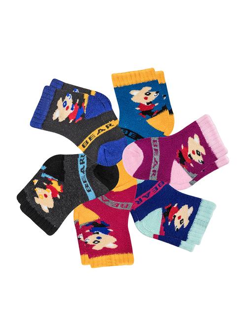 set of 6 multi colored cotton socks - 16886183 - Very Small Image - 1